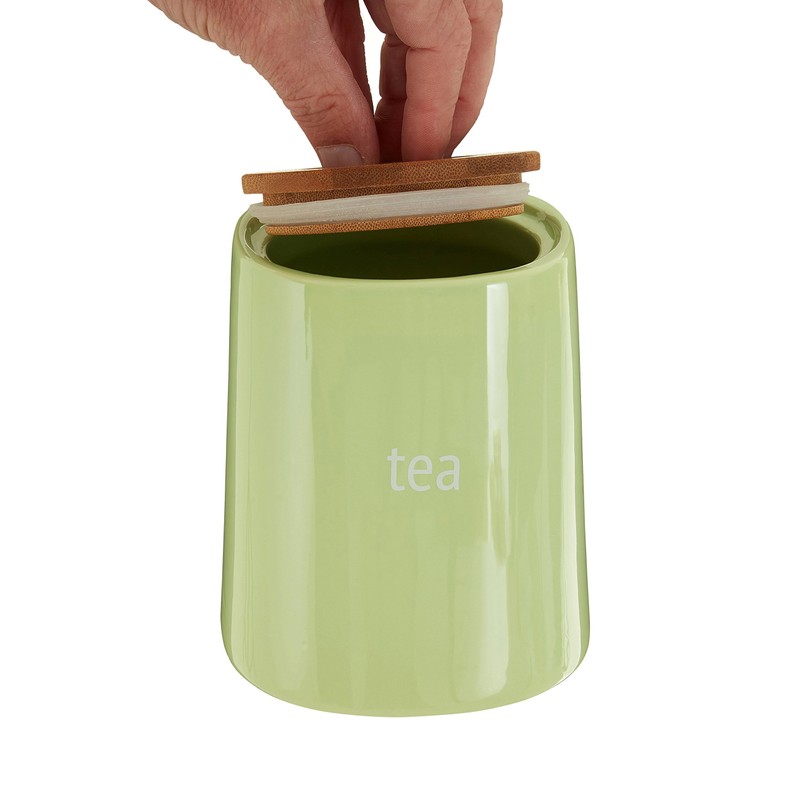 Premier Housewares Tea Canister, Container, Dolomite - Green