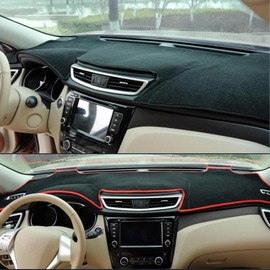 Apto para Ford Escape 2013-2018, tapete de salpicadero, cubierta antideslizante, tapete negro para salpicadero, accesorios interiores de coche, borde rojo Lhd