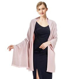 vimate formal Dresses Shawl, Ladies Sparkle Pink Pashmina Scarves and Wraps for Wedding Evening Party Dresses (US-Baby Pink & Silver)
