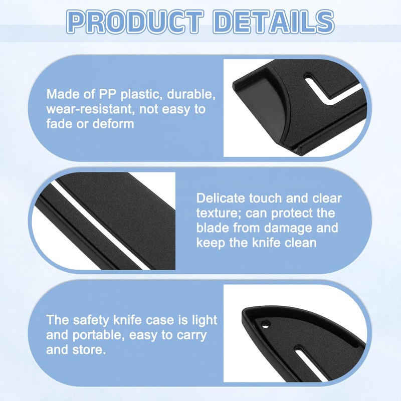 uxcell 2 Pack PP Safety Knife Cover Sleeves, Blade Edge