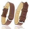 Riparo Brown Leather Dog Collar - Heavy Duty Wide Dog