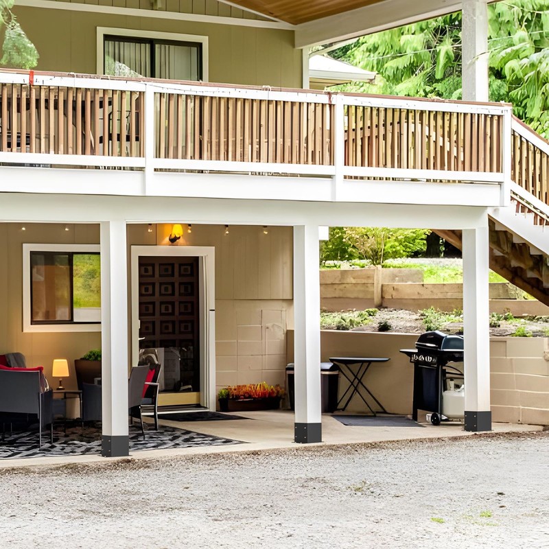 SPACEEUP 6x6 Post Base 8 Pcs, Inner Size 5.6"x5.6" Deck