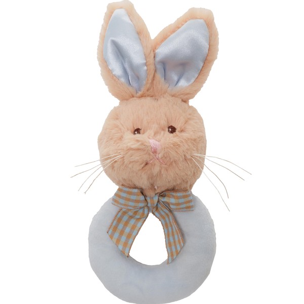 Bearington Baby Lil’ Bunny, 5.5 Inch Plush Bunny Rabbit Stuffed Animal, Soft Baby Rattles and Plush Rings, Baby Gift