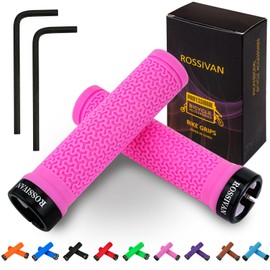 Rossivan Professional Bike Handlebar Grips, Mountain Bike Grips with Soft and Comfortable Anti-slip Rubber,Single Lock-on MTB Grips- Conquer Every Ride