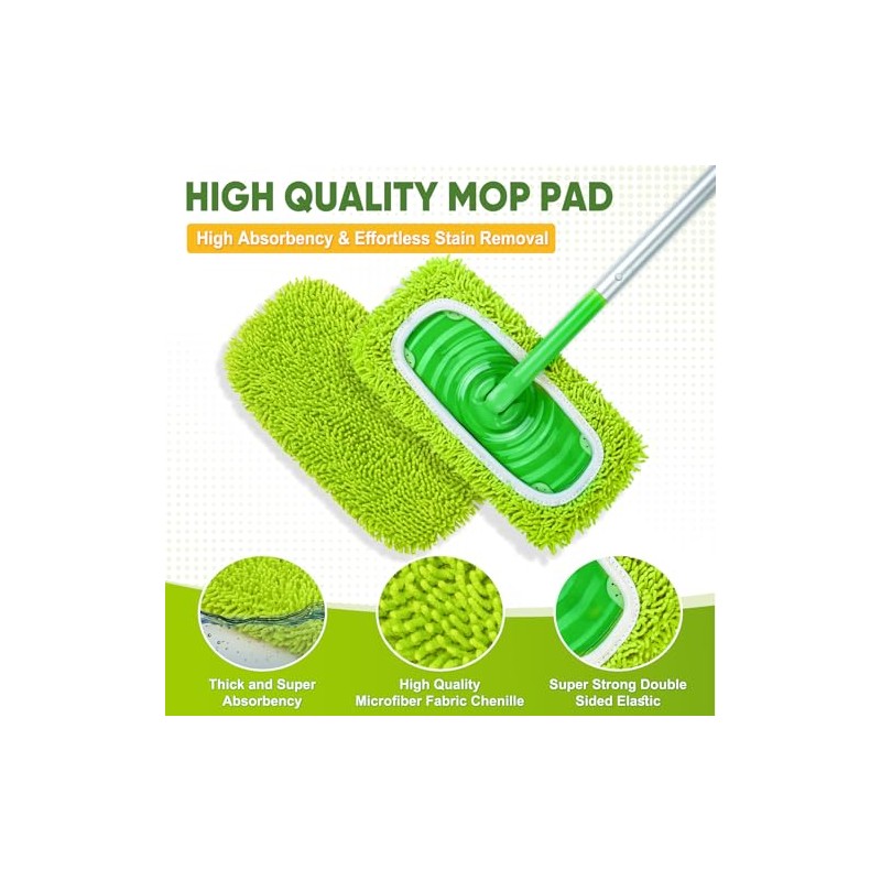 6-Pack Reusable Mop Pads Fit Swiffer Sweeper, Microfiber Cleaning Mop