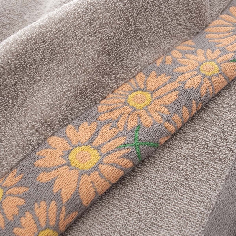 Heartwell Imabari Towel FIORE Fiore Bath Towel, Floral Pattern, Light