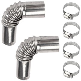 2pcs 24mm 4 ClampsDiesel 13cm Pipes Universal HeaterUniversal Heater,Air Diesel Parking Heater Exhaust Pipe Tube Elbow Connector Duct Boat Parts Car Accessories Inner Diameter Hose Line with Camps