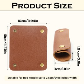 IUAQDP 2 Pieces Leather Luggage Bag Handle Wraps Handbag Handle Grip Protectors, Soft Purse Strap Cover Pad with Brass Clasps for Wallet Tote Bag Suitcase Travel Bag Shopping Bag, Blue, 5.12 x 4.13IN