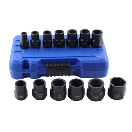 Wisepick Impact Bolt & Nut Remover Set, 13 Pcs Impact Locking Lug Nut & Rounded Bolt Extractor Remover Set，to Remove the Rusty and Stubborn Sockets and Bolts