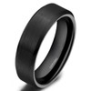 SOMEN TUNGSTEN 6mm Ceramic Black Brushed Comfort Fit Wedding Ring,