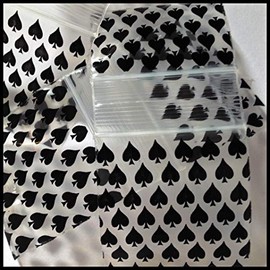 2020 Original Mini Ziplock 2.5mil Plastic Bags 2" x 2" Reclosable Baggies (Spades)