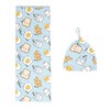 DREAMHALO Newborn Baby Swaddle Blanket with Hat Set-Viscose Made from