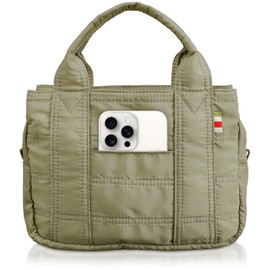 Encore Women's Mini Tote, High Visibility Mini Tote, Tote Bag, Small, 2-Way Shoulder Bag, Lightweight, Functional, Easy to Use, Lunch Bag, Work Bag, Mother's Bag, Handbag, Nylon, olive grey