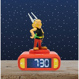 Lexibook, Asterix RL800AX2 Asterix Night Light Alarm Clock Sounds and Melodies Backlit LCD Screen Luminous Snooze Function