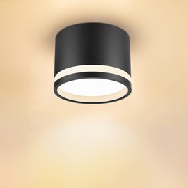 KYOTECH LED Surface-Mounted Spotlight Flat 230 V Diameter 84 x 65 mm Includes 6 W GX53 Bulb Warm White 3000 K 550 LM Ceiling Surface Mounted Spotlight Round LED Surface-Mounted Spotlight for Bathroom