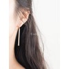 Minimal Simple Long Rose Gold Plated Bar Dangle Earrings