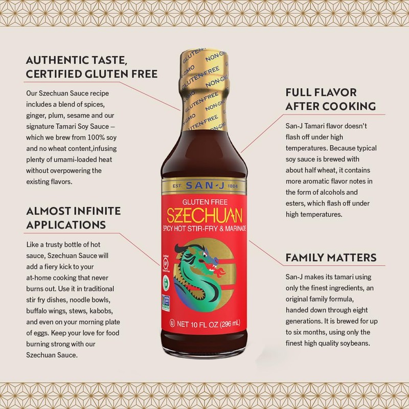 San-J Gluten Free Szechuan Cooking Sauce - Szechuan Sauce, Szechuan