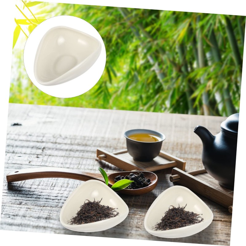 GRIRIW 2pcs Ceramic Tea Scoop Set Ergonomic Tea Shovel Coffee
