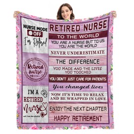 Nurse Retirement Gifts for Woman 2026 Retired Gifts for Women Retirement Party Decorations Coworker Leaving Farewell Goodbye Gifts Retired People Nurse Coworkers Friends Throw Blanket 60inx50in