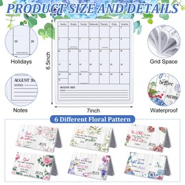 ReliThick 6 Pcs 2025 Pocket Calendar for Purse Monthly Planner Notebook Small Pocket Calendar Journals Notepads Appreciation Present Gift for Women Friends Kids Teacher School Office (Bible Flowers)