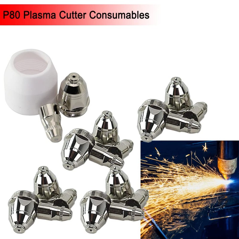 Plasma Cutter Consumables 50PCS P80 Plasma Cutting Accessories For Pilot