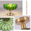 Dellemade Chandelier, Flush Mount Ceiling Light, Green Glass Shade Light