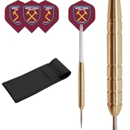 TARGET 21g West Ham United Brass Darts Set, Standard Shape Flights, Stems & Case