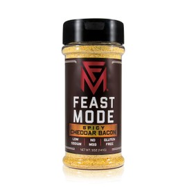 Spicy Cheddar Bacon - Feast Mode Flavors - Low Sodium, No MSG, Gluten Free, All Natural, Meal Prep Seasoning, Spicy, Habanero, Bacon Flavor, Chipotle