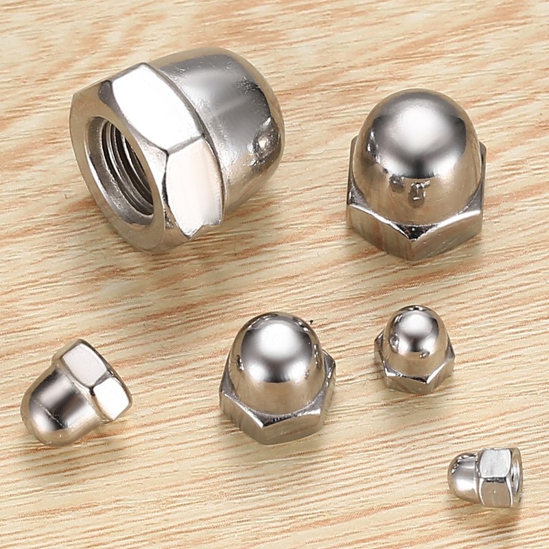Cap Nuts High Shape Set, 195 Pieces Stainless Steel Hex