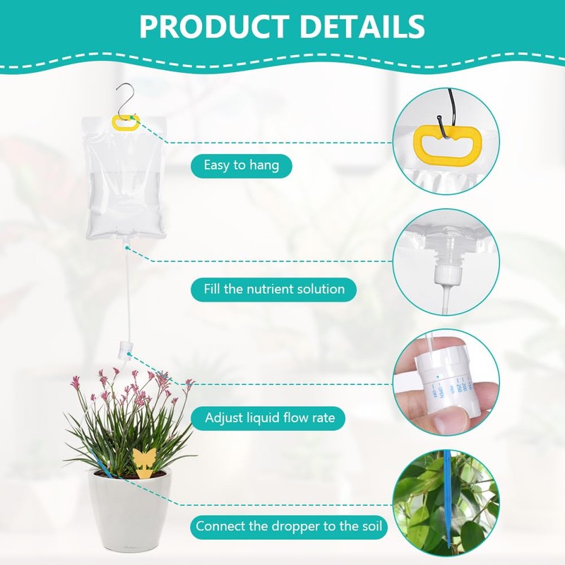 Flintronic Pack of 6 3.5 L Plant Watering Drip Irrigation