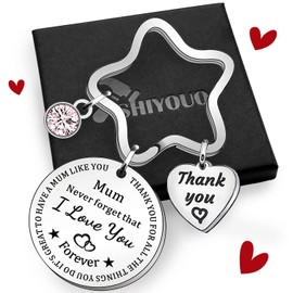 SHIYOUO Mum Gifts Keyring from Daughter Son Never Forget That I Love You Mother's Day Birthday Christmas Gifts Women Keychain Engraved Thanks for All The Things You Do...