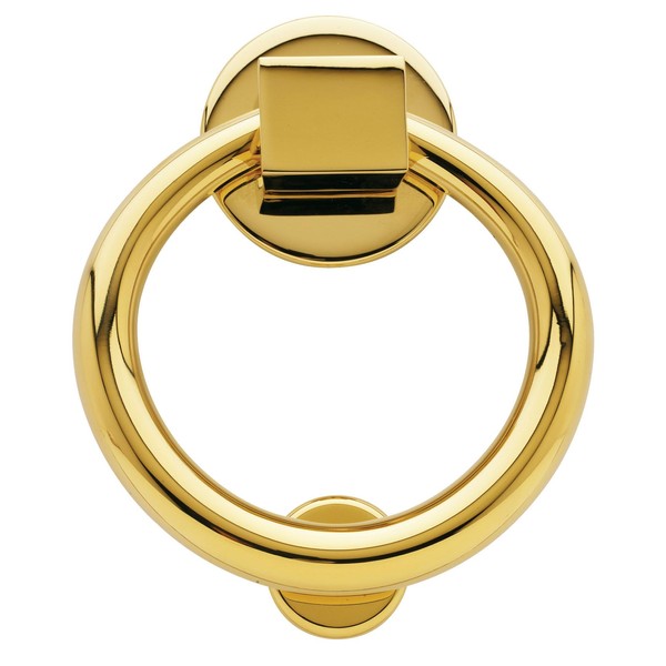 Baldwin 0195.003 Lifetime Polished Brass Ring Door Knocker
