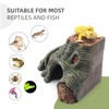 Reptile Hideouts Cave Habitat Decor, Hollow Tree Climing Ramp Basking
