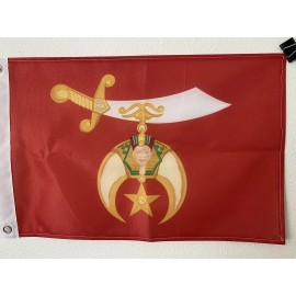 Shriner Flag 12" x 18" Red Al Kaly Shrine Fez Saber Star Circus King Tut SwordA8