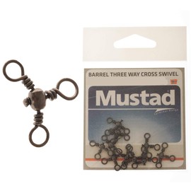 Mustad Mini 3-Way Cross Barrel Canal Swivels Size 2/0 Qty 6