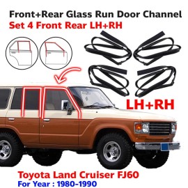 Zoparts Door Glass Run Channel Rubber Set 4 Fits Toyota Land Cruiser FJ60 FJ62 HJ60 WG