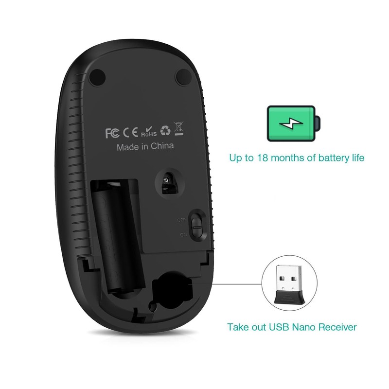 Wireless Mouse, Vssoplor 2.4G Slim Portable Computer Mice with Nano