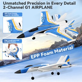 4DRC G1 RC Plane for Adults Kids, RC Airplane Fighter Jet 2.4GHz 4 Channel 6-axis Gyro Stabilizer RTF Glider Aircraft Plane Toys, Easy to Fly Remote Control Airplane Glider for Kids & Beginners