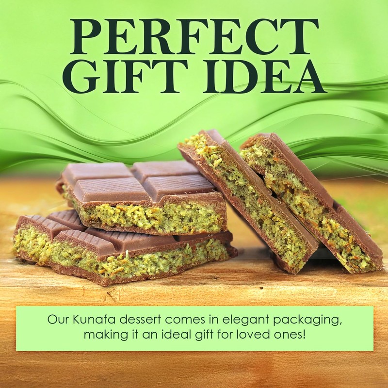 Dubai Chocolate Bar, Pistachio Chocolate Knafeh Bar -3.5 Oz, (100g)