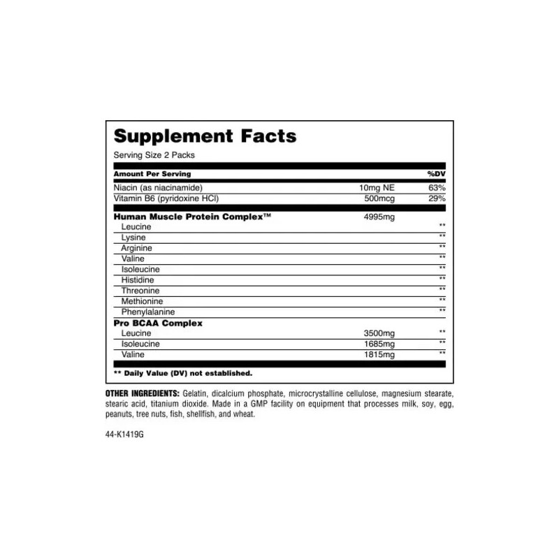 NUTRICIÓN UNIVERSAL ANIMAL NITRO EAA (44 PCKTS) bcaa pak m