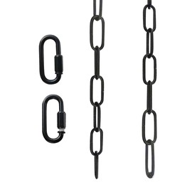 Zucosue 3 Feet Industrial Light Fixture Chain,Metal Pendant Chandelier Chain,Heavy Duty Lighting Hanging Chain for Kitchen Island Dining Room(Black)