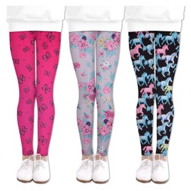 LUOUSE - Leggings de longitud completa para niñas, pantalones cómodos de 4 a 13 años, Flores Frescas Casas Mariposa Rosa, 10-11 Años