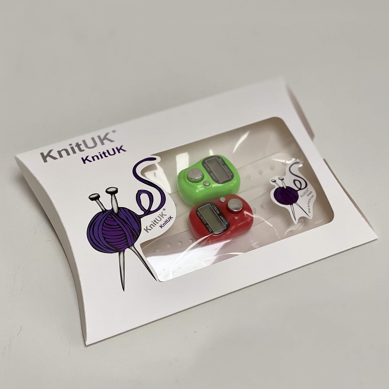 KnitUK Tally Counter - LCD (Finger-Held). Pack of 2. Green