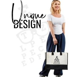 InnoBeta Optometry Gifts for Women Canvas Tote Bag, Optometrist Tote with Top Zipper Closure and Shoulder Strap for Birthday, Mother's Day, Christmas