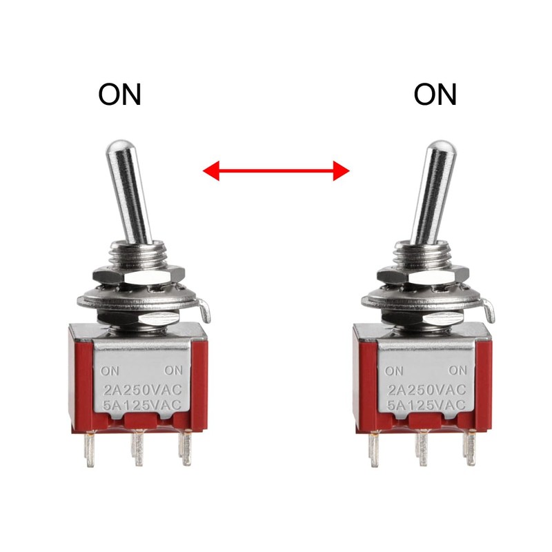 Heschen Miniature Toggle Switch MTS-202 ON-ON DPDT 6 Pin 2A