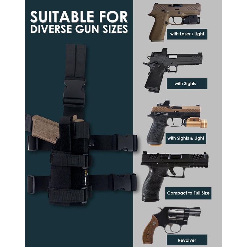 Universal Drop Leg Holster - Adjustable Thigh Holster for Light