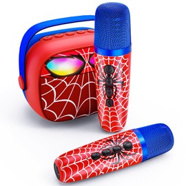 Mini Karaoke Machine for Kids,5 Voice Effects - Portable Bluetooth Speaker with 2 Wireless Mics LED Lights for Boys Girls Ages 3-12| Kids Karaoke Machine Birthday Gift Toy for Singing,Party & Play