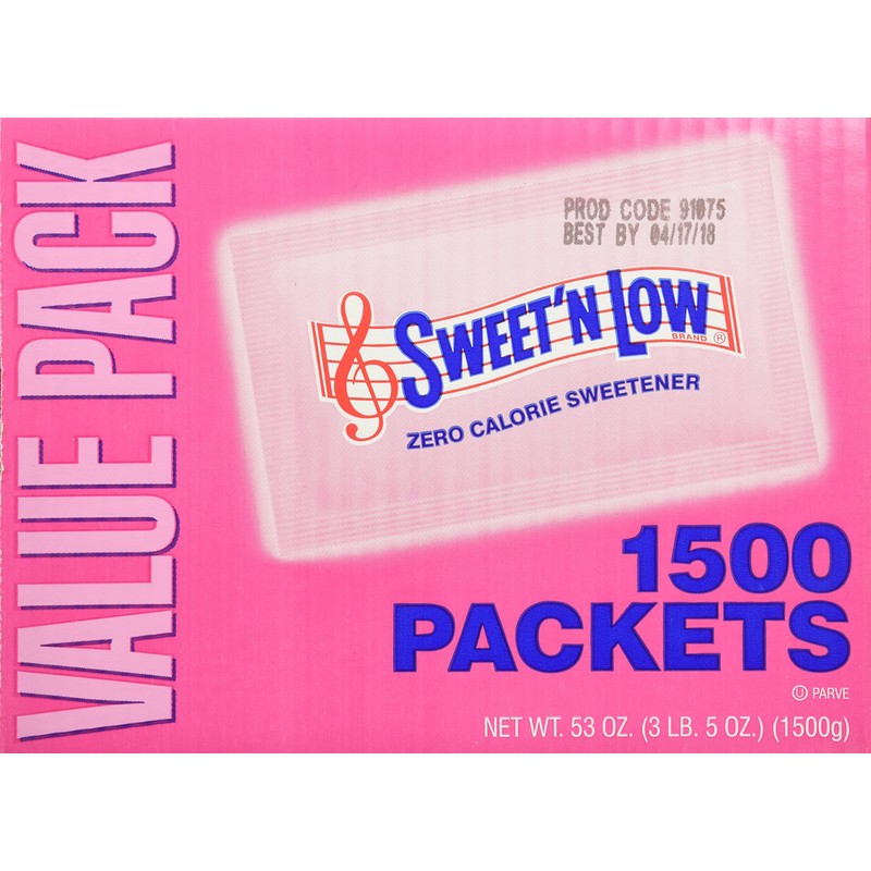 Sweet and Low Zero Calorie Sweetener 1500 Individual Serving Packets