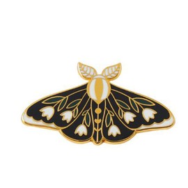 Lily of the Valley Butterflys Moth Hard Enamel Pins Vine Flying insects Brooches (1)