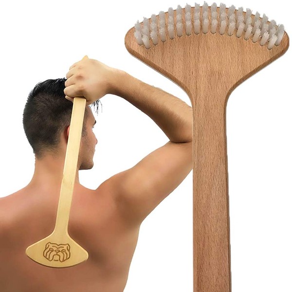 THE BULLDOG Back Scratcher, Unique Brush Skin Stimulator for Itch Relief and Pleasure, Best Gift for Men and Women, Designed for Deep Self Massage